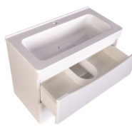 9. Тумба подвесная «Бергамо мини 70» (2 ящ.) Люкс антискрейтч белый , PLUS 2