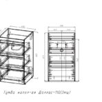 Схема тумба напольная Даллас 110 (3 ящ.)