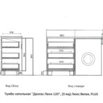 схема Тумба напольная Даллас ЛЕОН 120 (3 ящ.)