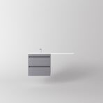 Тумба подвесная "Даллас ЛЕОН 120", Люкс серая, PLUS